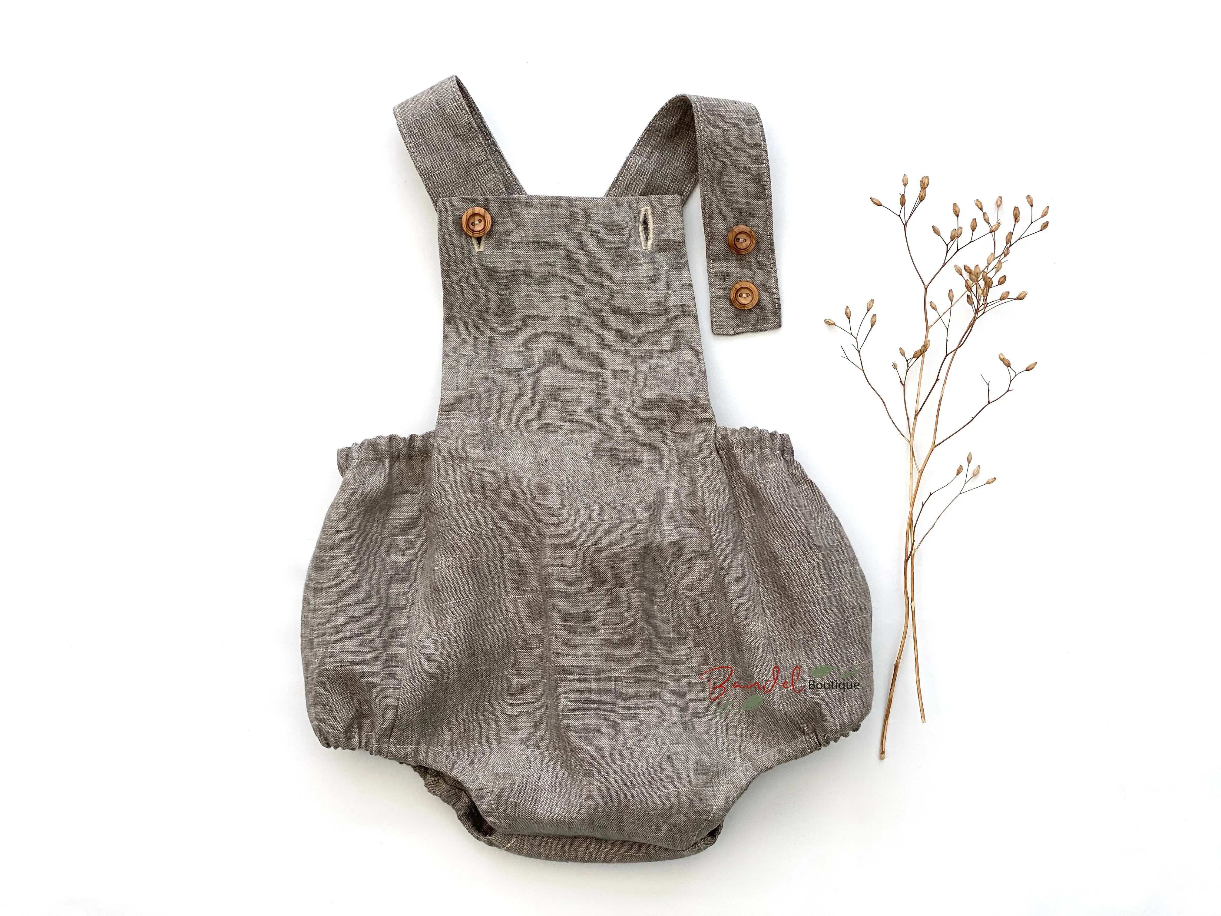 Linen Baby Romper- Range of color options.