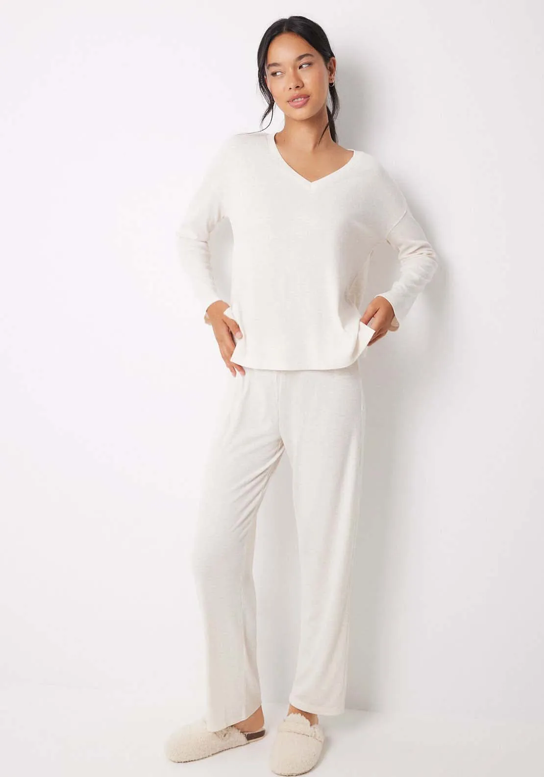 Long Sleeves Long Pant Pyjama - Ivory