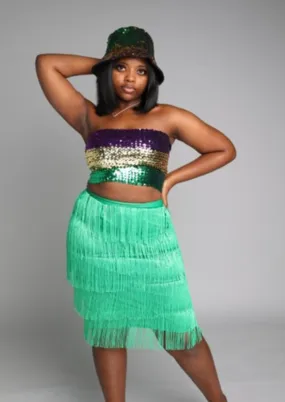 MARDI GRAS Jazzy Lynn tassel skirt