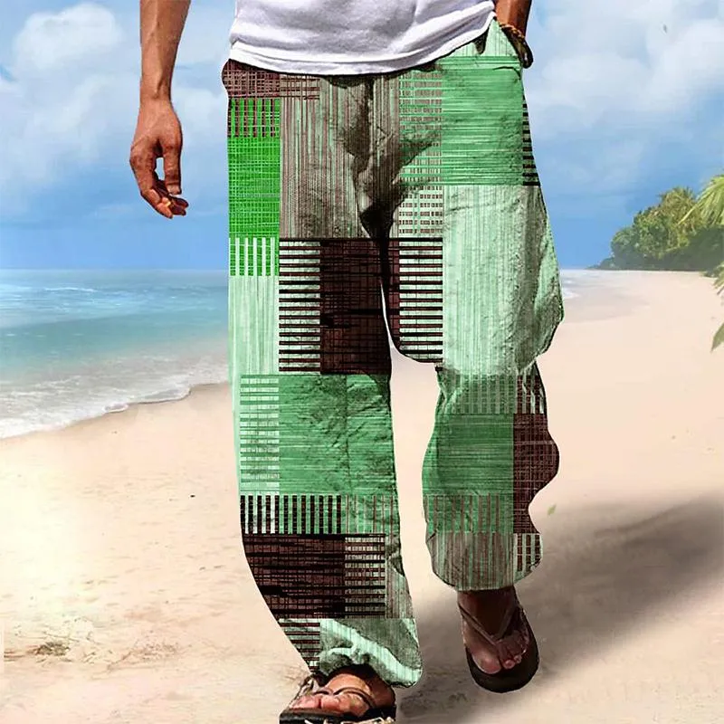 Men's Printed Geometric Trousers 05660190YM