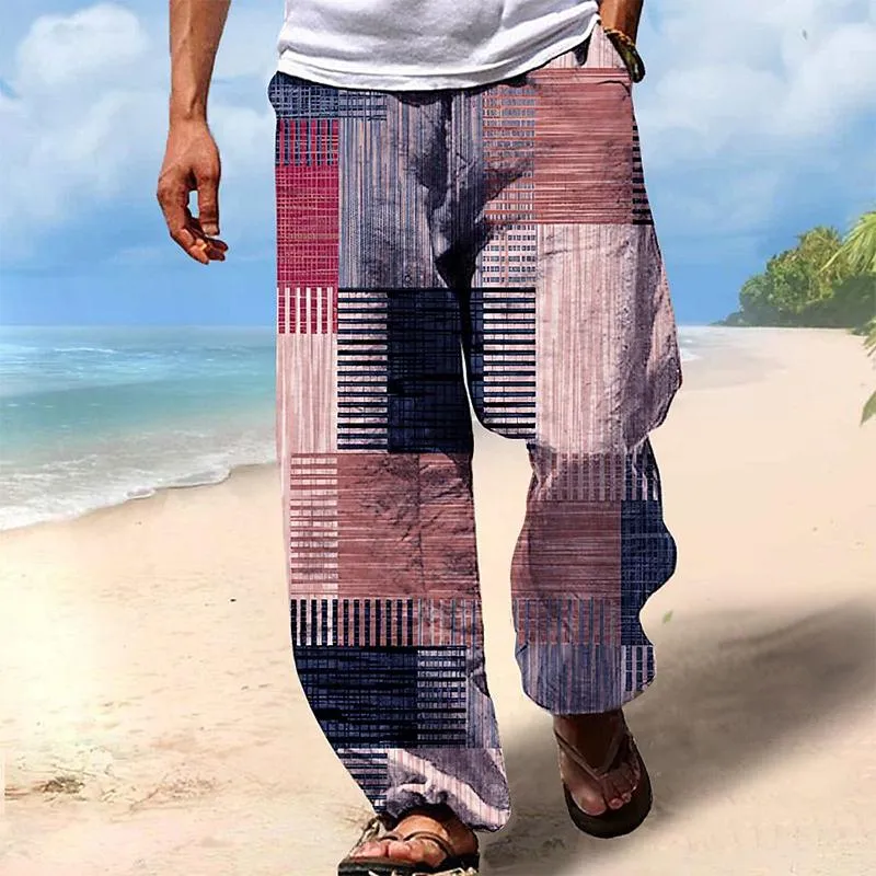 Men's Printed Geometric Trousers 05660190YM