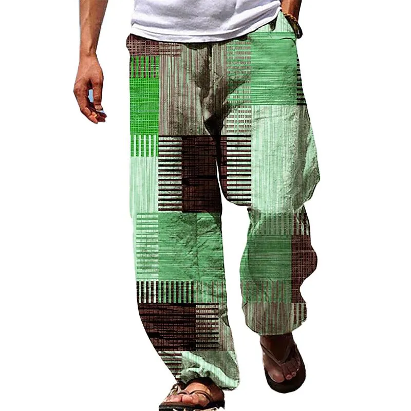 Men's Printed Geometric Trousers 05660190YM