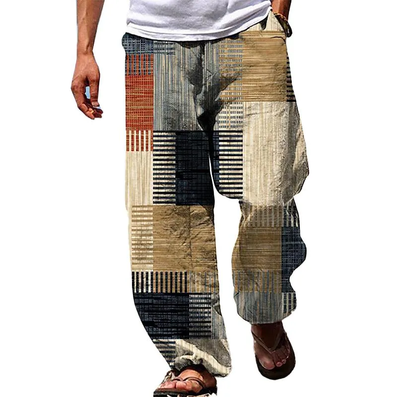 Men's Printed Geometric Trousers 05660190YM