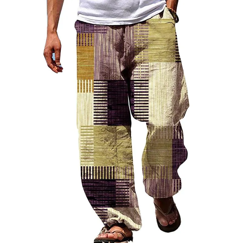 Men's Printed Geometric Trousers 05660190YM