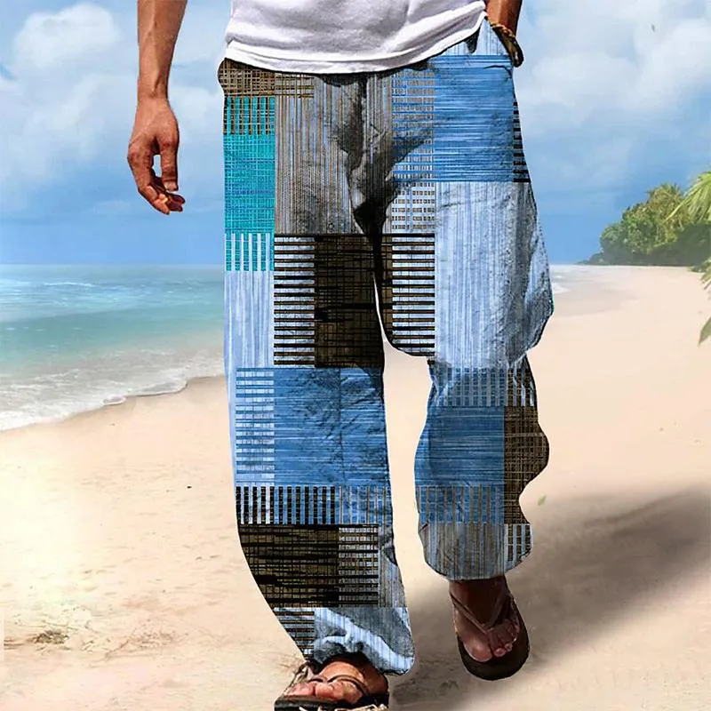 Men's Printed Geometric Trousers 05660190YM