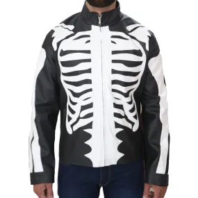 Men's Skeleton Bones Leather Jacket