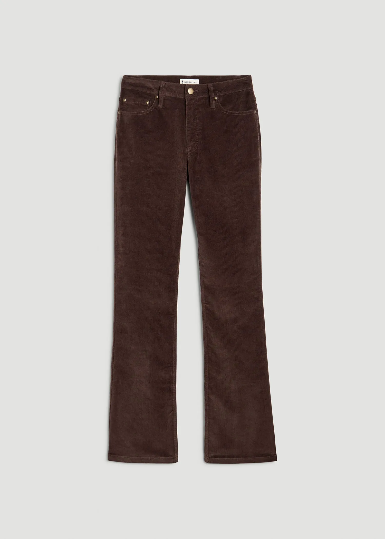 Mid Rise Mini Bootcut Tall Corduroy Pants for Women in Espresso