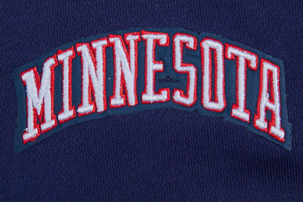 MLB MINNESOTA TWINS RETRO CLASSIC WOMEN'S RIB CROPPED PO HOODIE (MIDNIGHT NAVY/RED/MIDNIGHT NAVY)