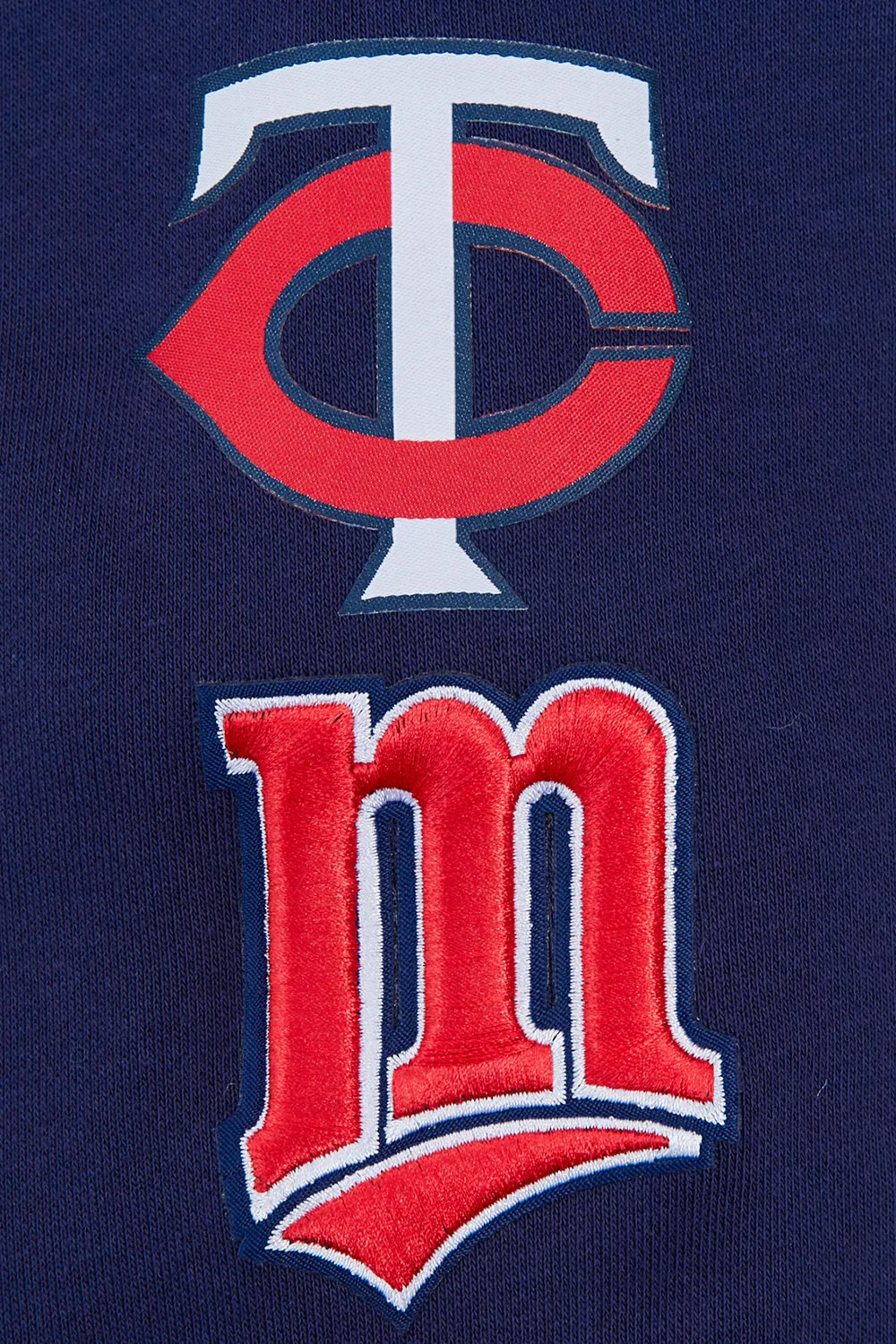 MLB MINNESOTA TWINS RETRO CLASSIC WOMEN'S RIB CROPPED PO HOODIE (MIDNIGHT NAVY/RED/MIDNIGHT NAVY)