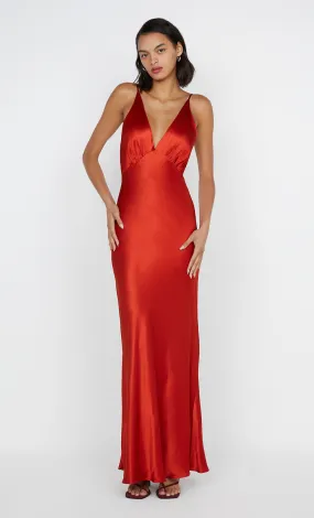 MOON DANCE V MAXI DRESS - CRIMSON