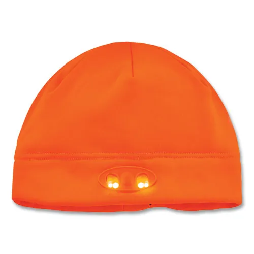 N-ferno 6804 Skull Cap Winter Hat With Led Lights, One Size Fits Most, Orange, Ships In 1-3 Business Days