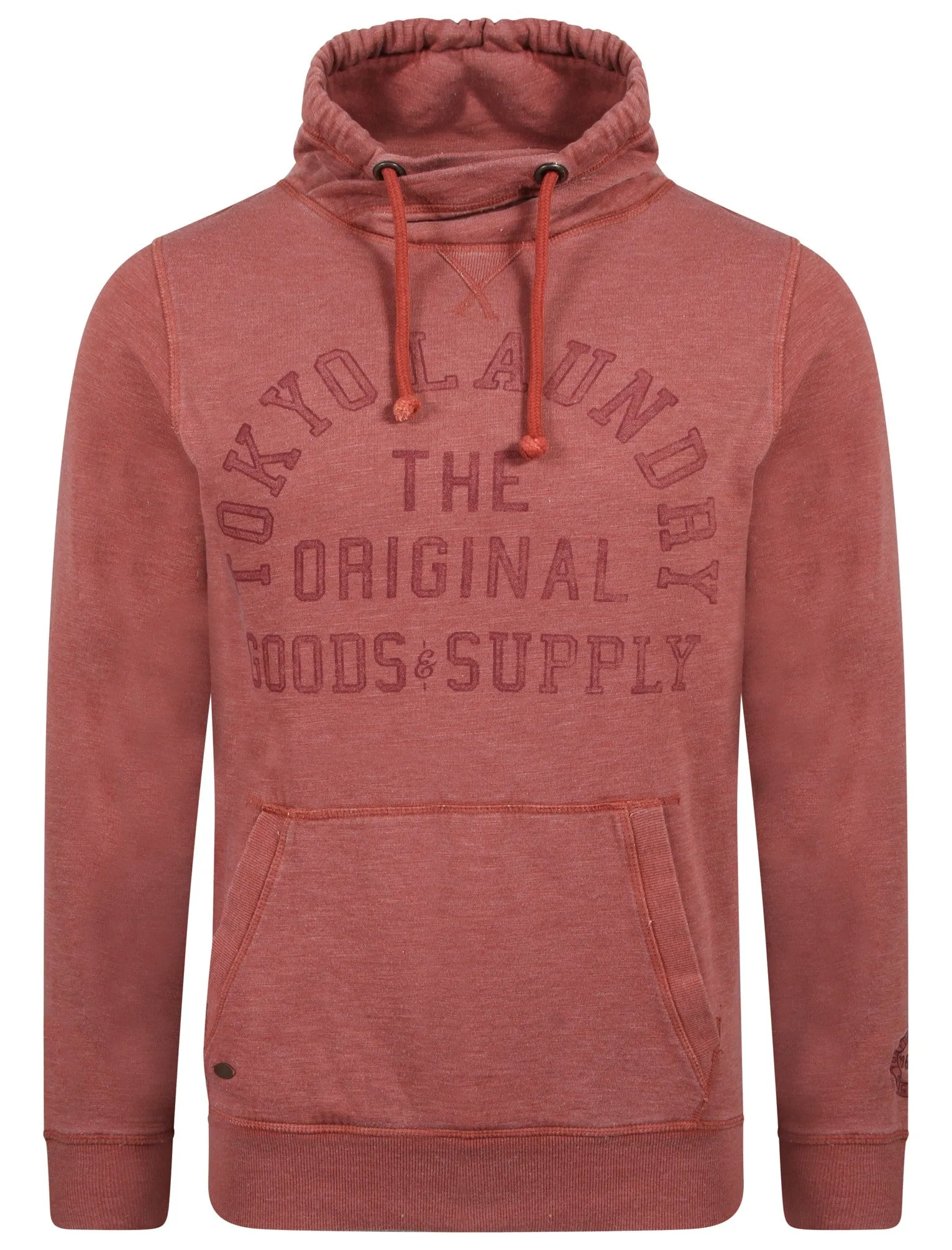 Nassau Bay Cowl Neck Pullover Hoodie in Red Mahogany - Tokyo Laundry