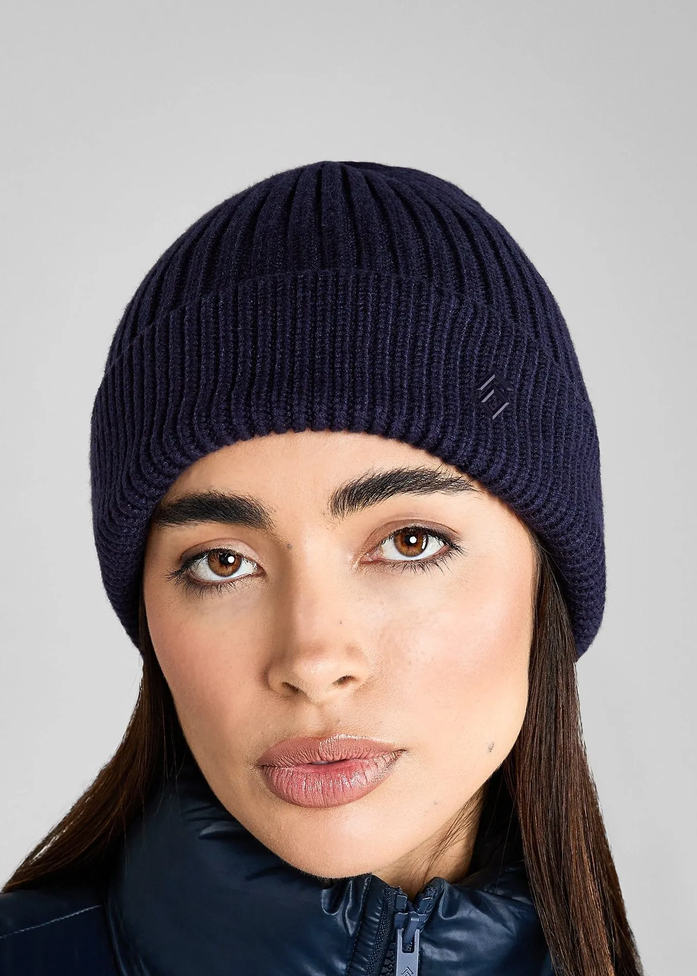 Navy Knitted Beanie Hat