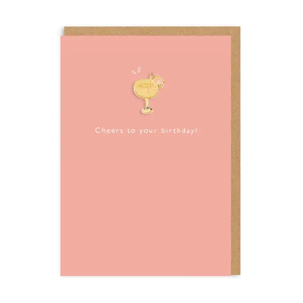 OD-EPC-3952 Cocktail Enamel Pin Greeting Card