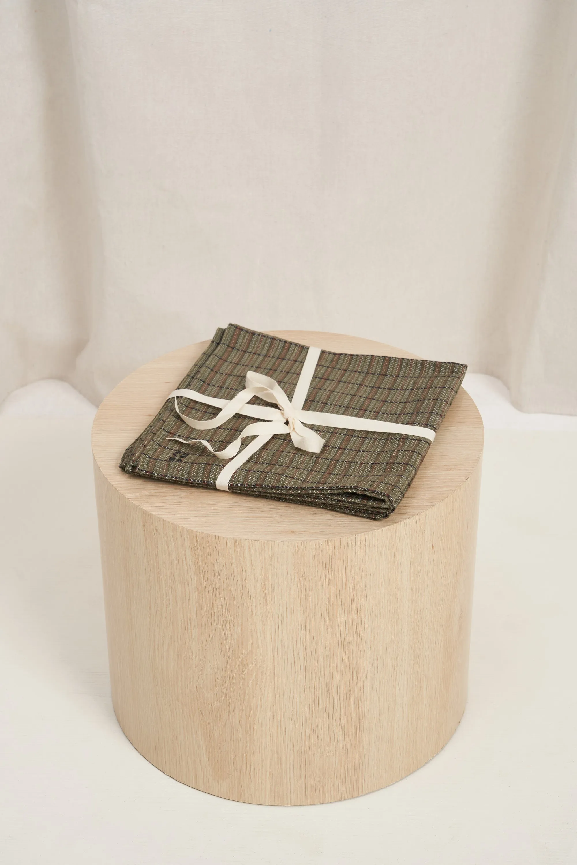 Olive Plaid Handloom Napkins