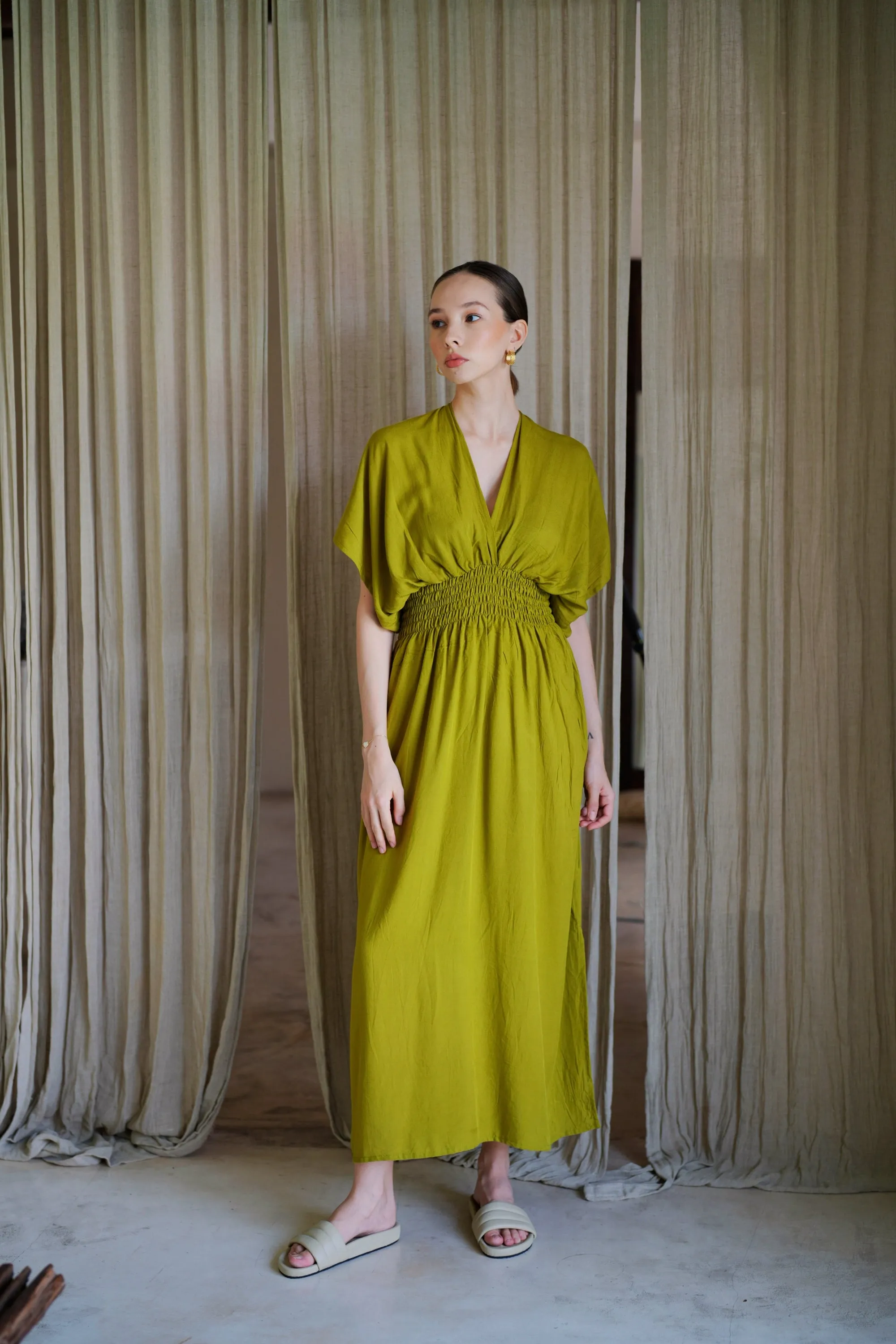 Olivia Maxi Dress in Lime Green