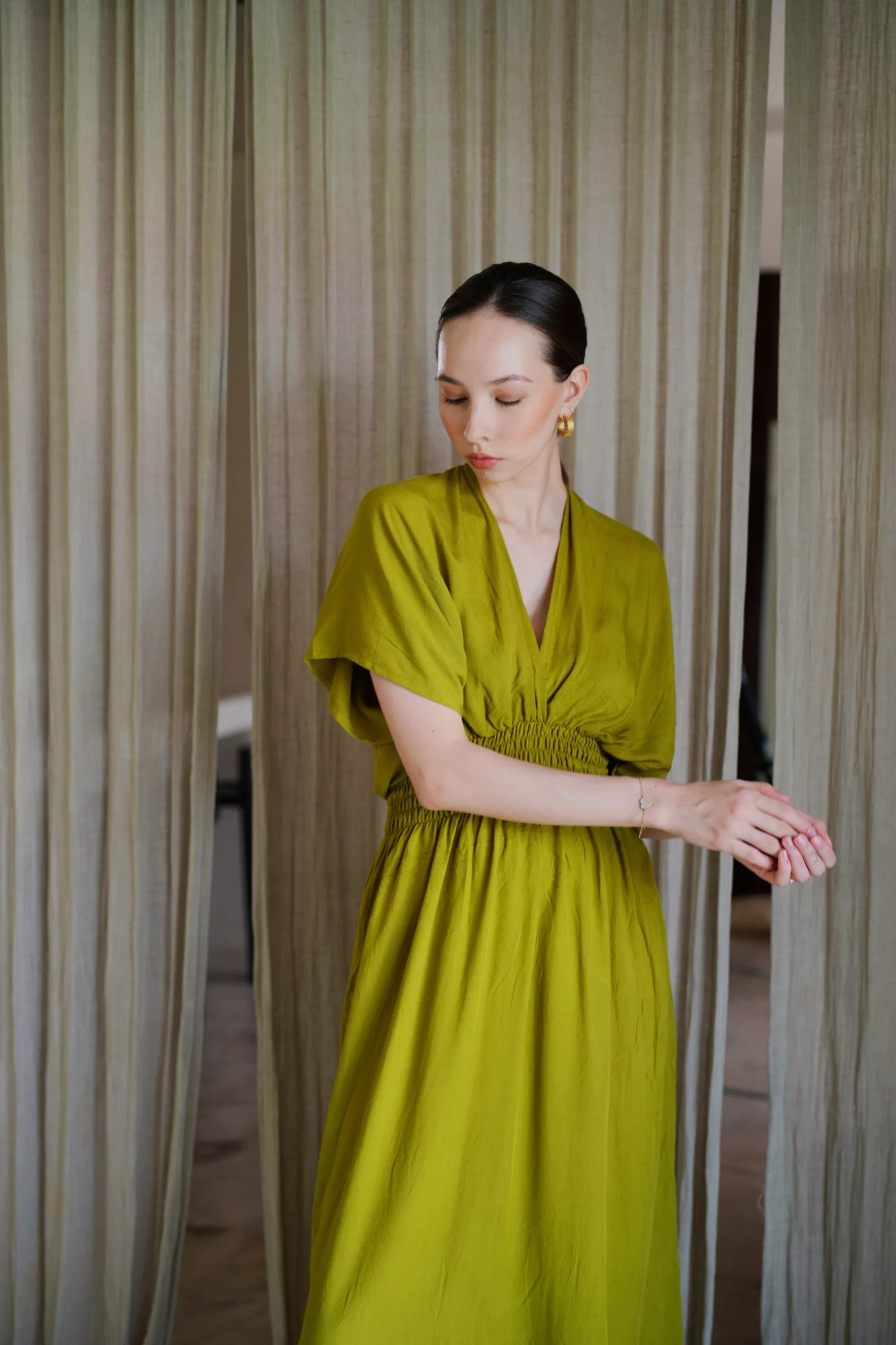 Olivia Maxi Dress in Lime Green