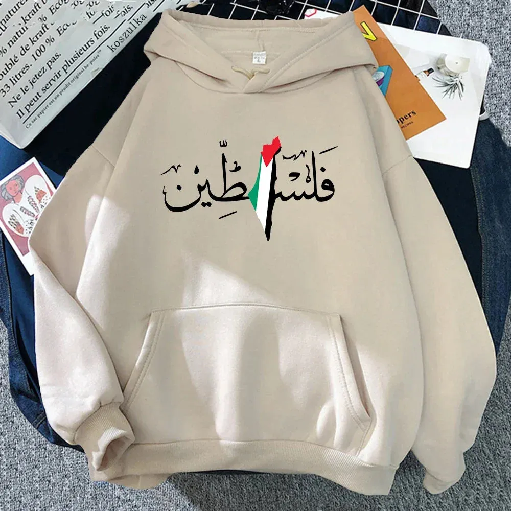 Palestine Hoodie Fashion Women Harajuku Aesthetic Graphic Hoodies Unisex Autumn Winter Vintage Casual Pullover Sweatshirts Bluzy