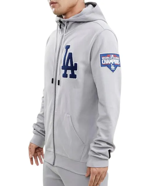 PRO STANDARD LOS ANGELES DODGERS LOGO ZIPPER HOODY-GREY