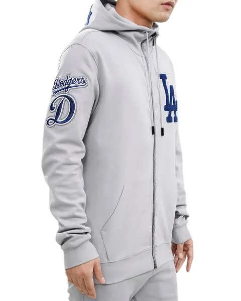 PRO STANDARD LOS ANGELES DODGERS LOGO ZIPPER HOODY-GREY