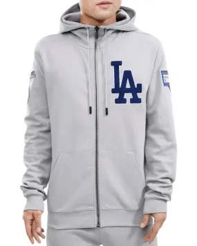 PRO STANDARD LOS ANGELES DODGERS LOGO ZIPPER HOODY-GREY