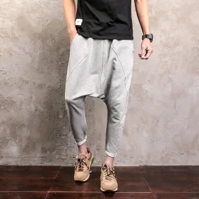 Pure Color Hip-hop Loose Crotch Pants