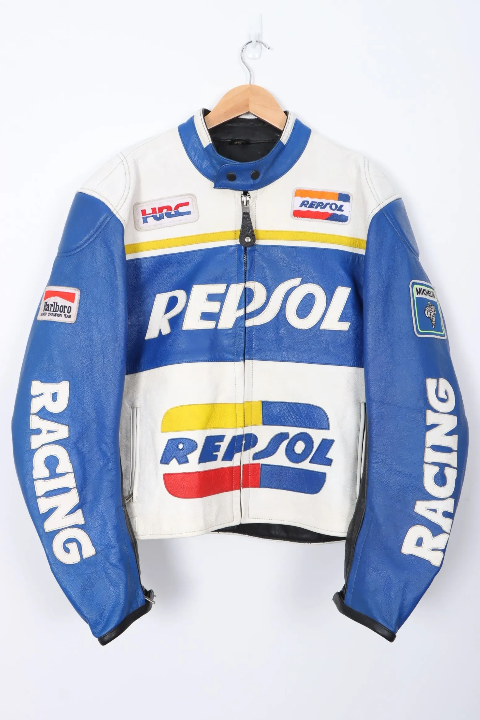 REPSOL Racing Blue Leather Moto Jacket (L-XL)