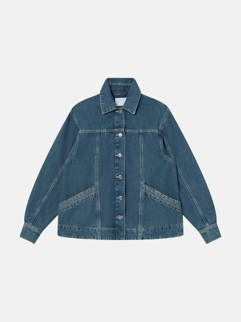 Reve Jacket in Mid-Blue Wash