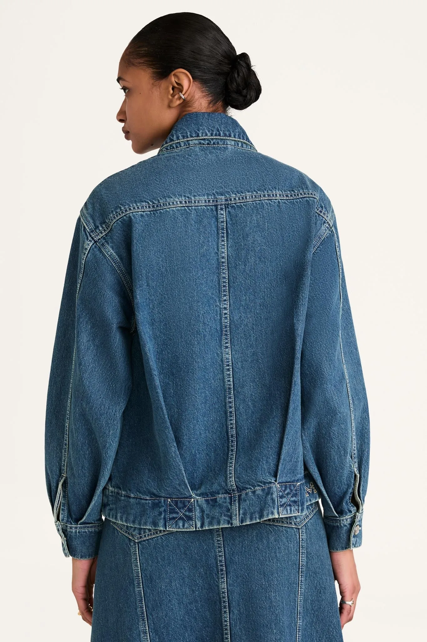 Reve Jacket in Mid-Blue Wash