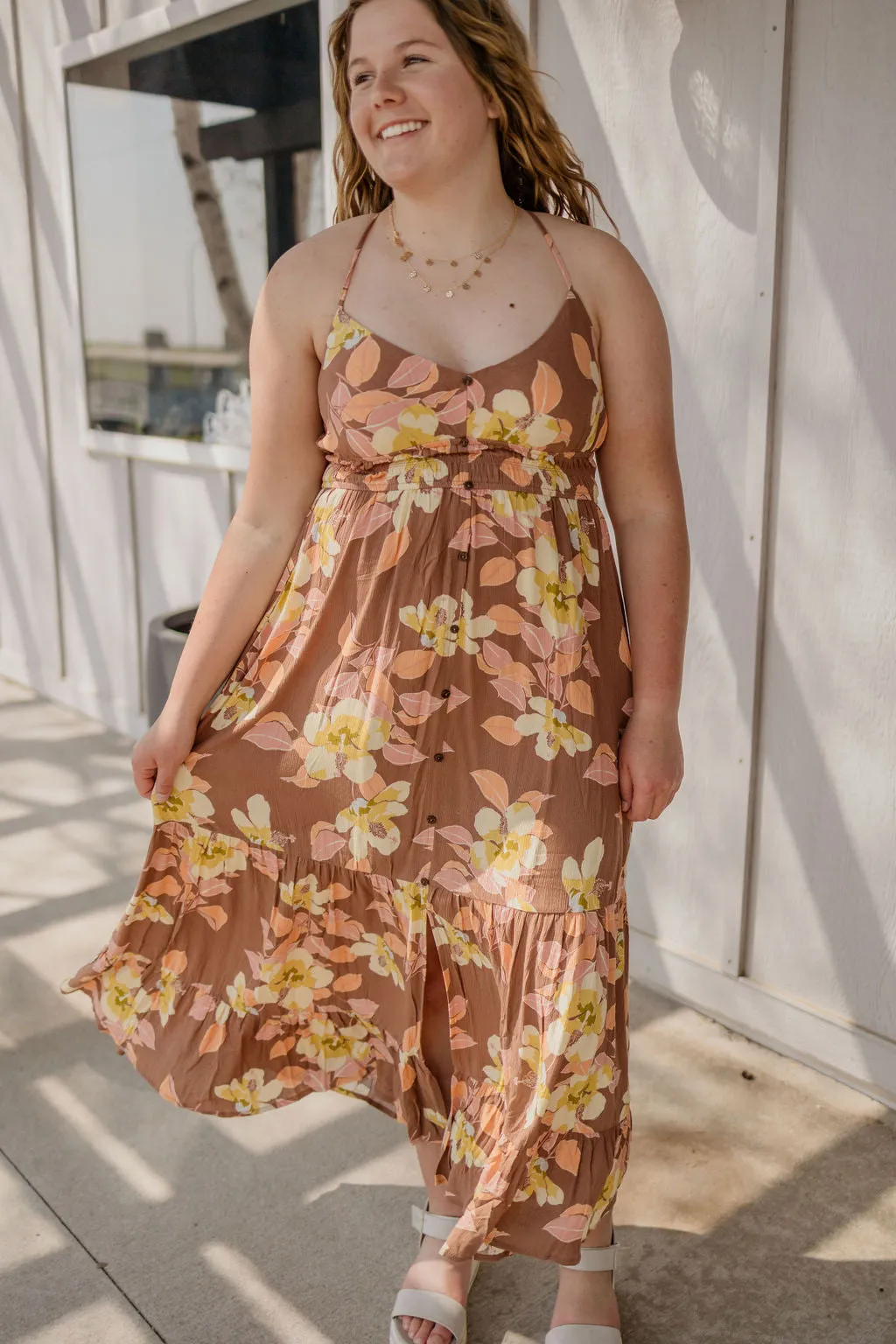 RHYLEE AUBURN FLORAL SPAGHETTI STRAP DRESS