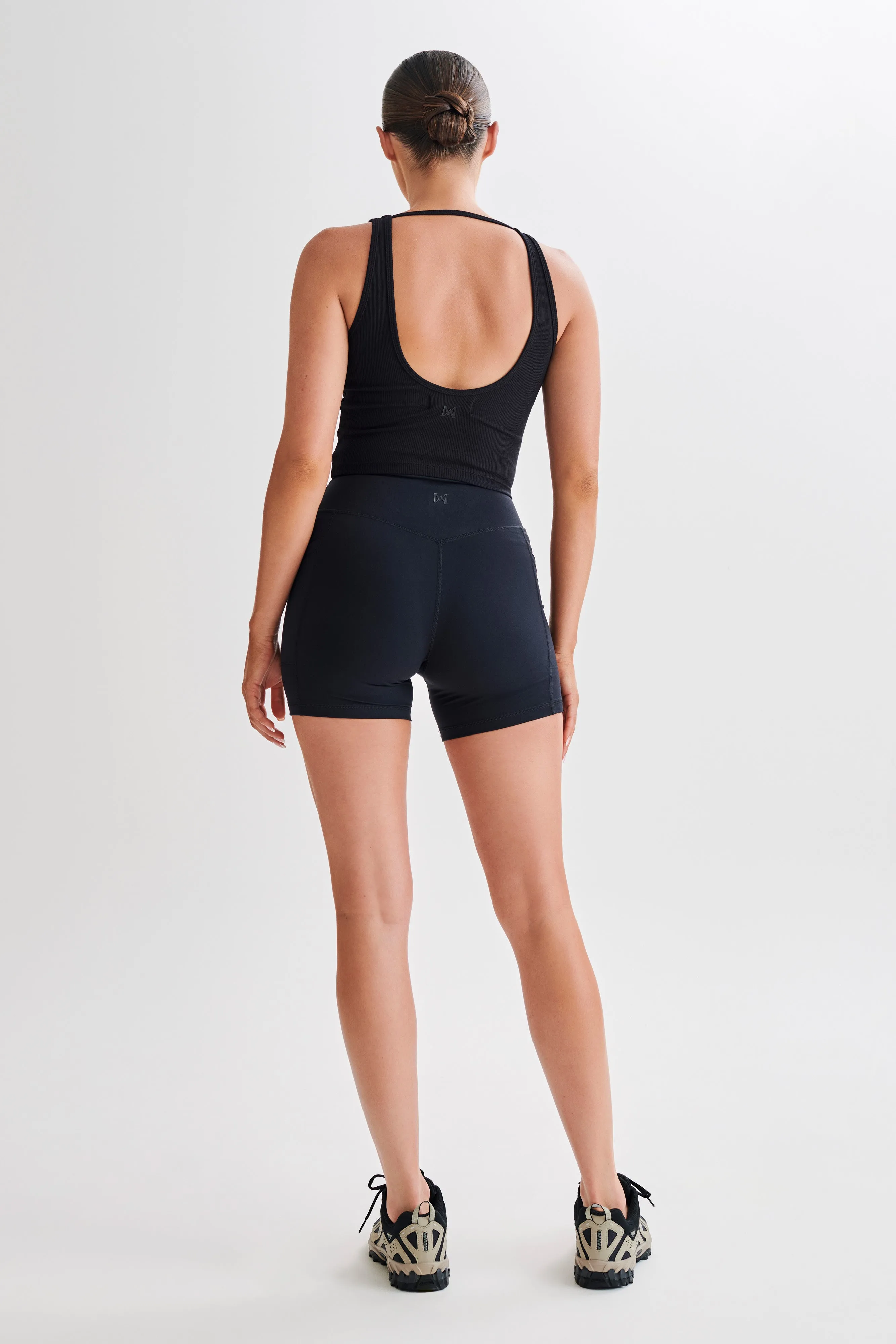 Rory Ribbed Yoga Top - Black