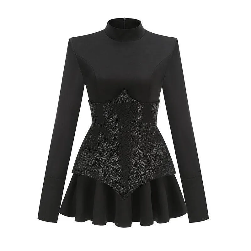 Sadie Long Sleeve Sparkly Corset Mini Dress