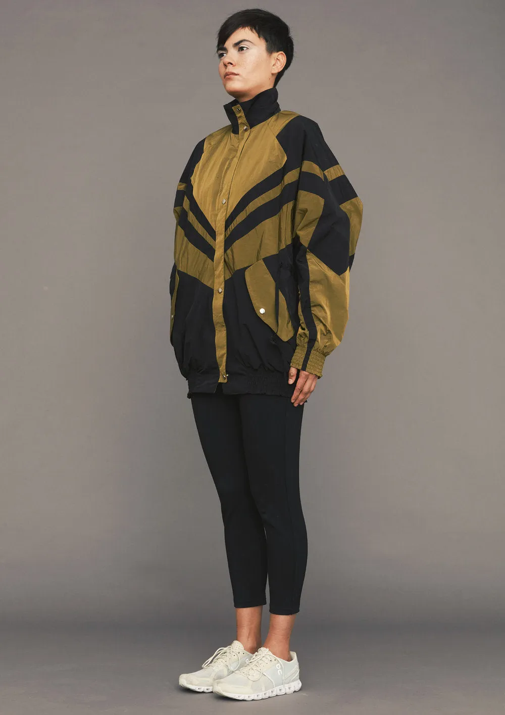 SKI JACKET - LIGHT WEIGHT WATER REPELLENT patchwork black/gold