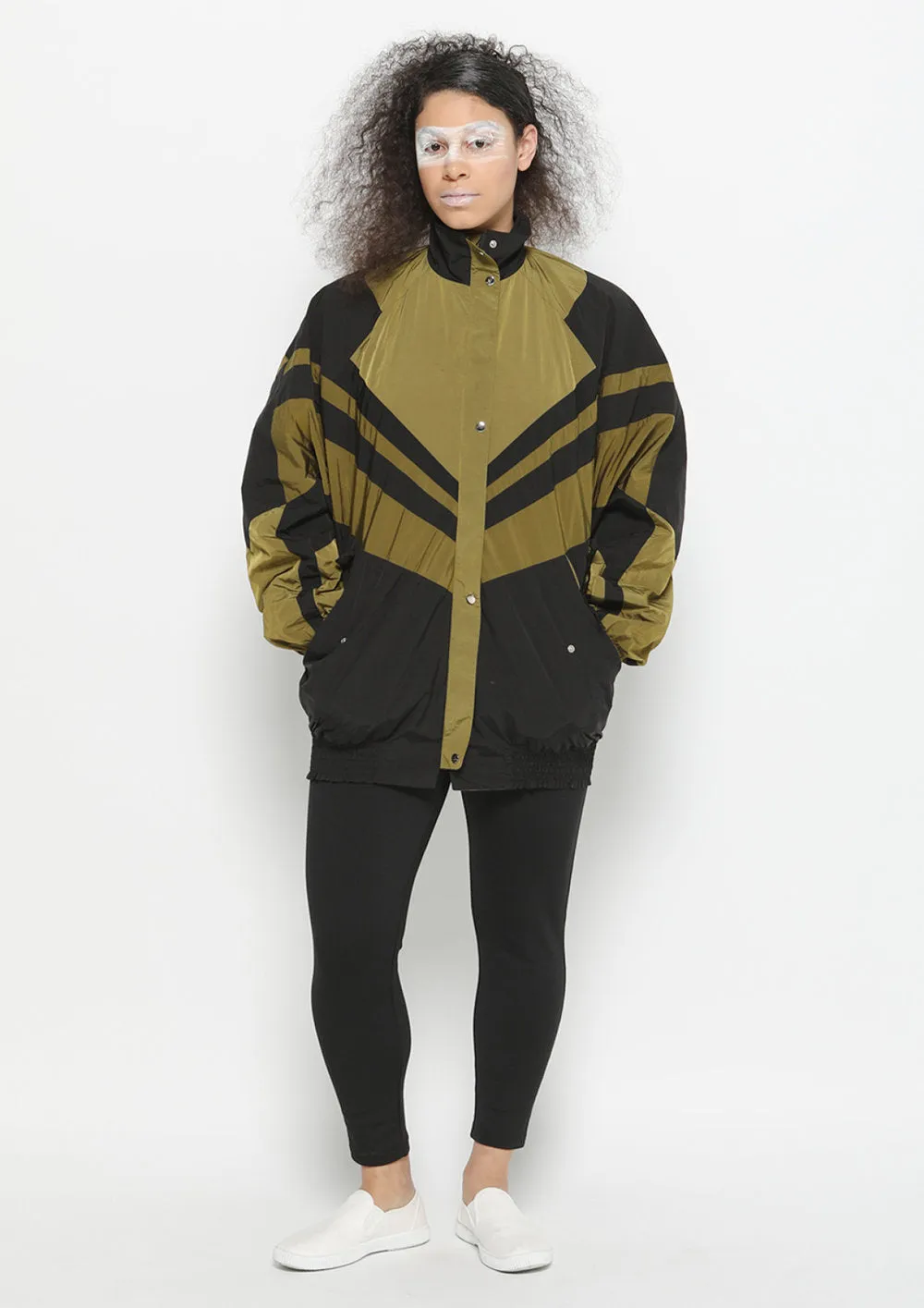 SKI JACKET - LIGHT WEIGHT WATER REPELLENT patchwork black/gold