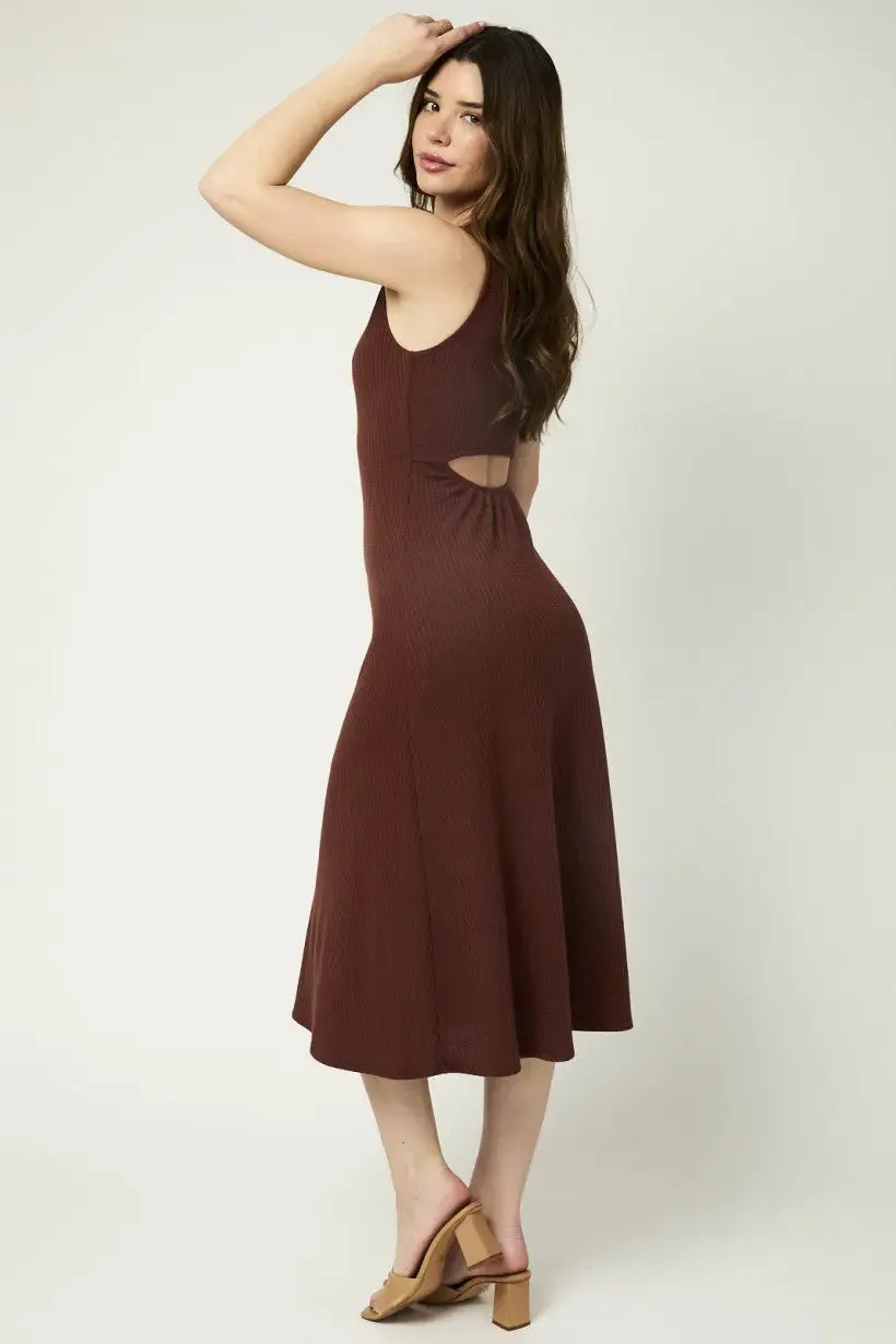 SLEEVELESS BACK WAIST CUT OUT MAXI DRESS