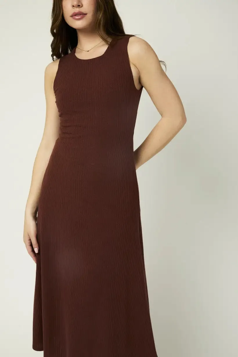 SLEEVELESS BACK WAIST CUT OUT MAXI DRESS