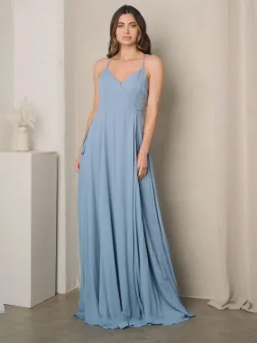 SLEEVELESS SURPLICE SELF TIE MAXI DRESS