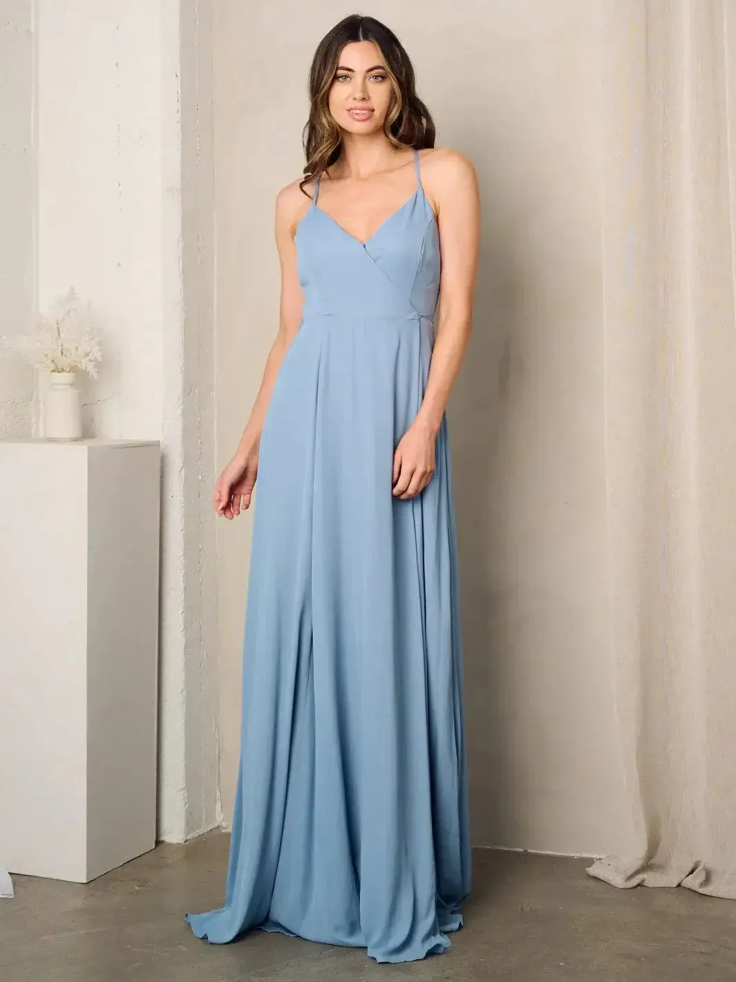 SLEEVELESS SURPLICE SELF TIE MAXI DRESS