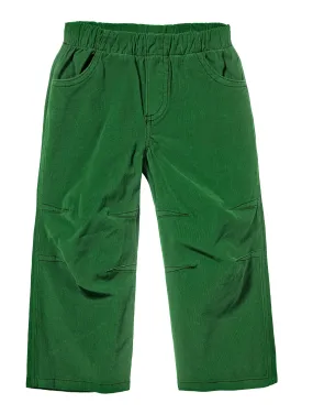 Soft Stretch Cord Pants With Knee Articulation - Contrast Stitch | Elf Green