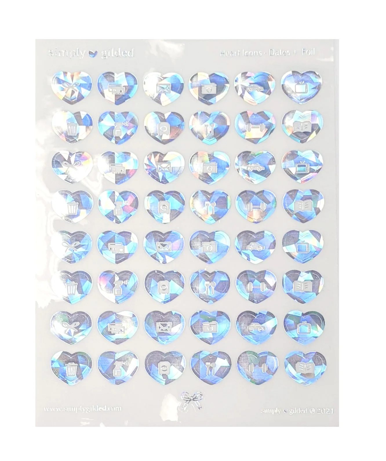 STICKERS - GLOSSY Heart ICONS sticker sheet (YOU PICK)