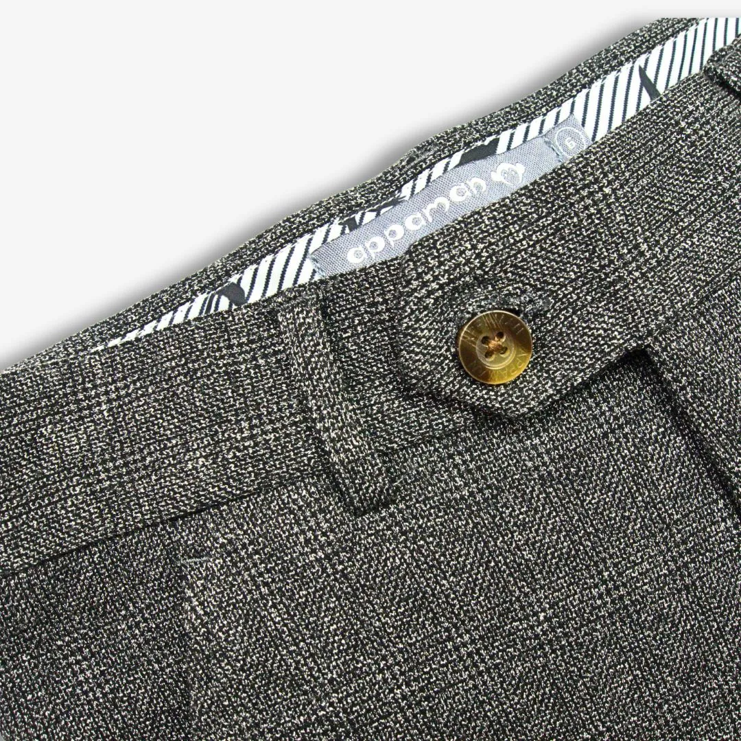 Stretchy Suit Pant | Noir Micro Plaid