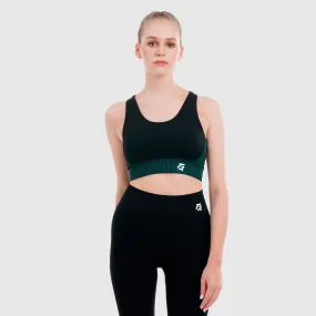 Striped Seamless Bra (Black-Green)