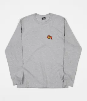 Stussy Fireball Long Sleeve T-Shirt - Grey Heather