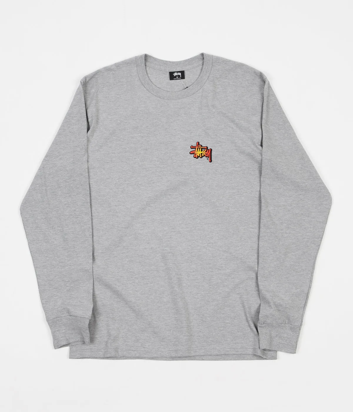 Stussy Fireball Long Sleeve T-Shirt - Grey Heather