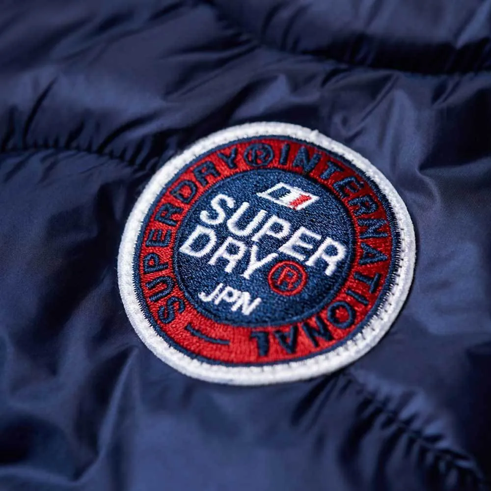 Superdry Mens Wave Quilt Hooded Jacket - Navy