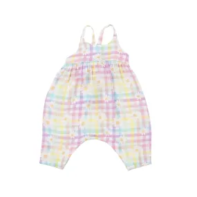 Tie Back Romper - Gingham Daisy | Angel Dear