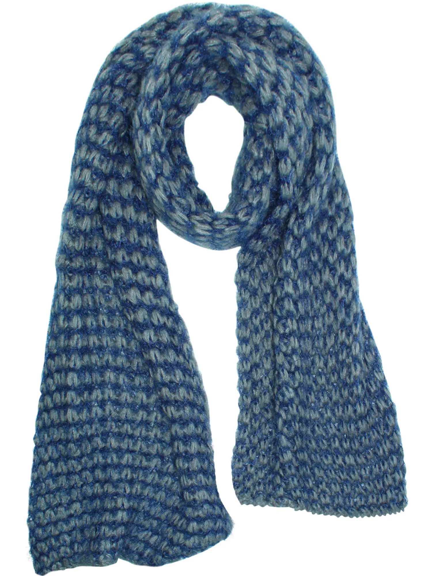 Two-Tone Eyelash Knit Oblong Unisex Soft Scarf