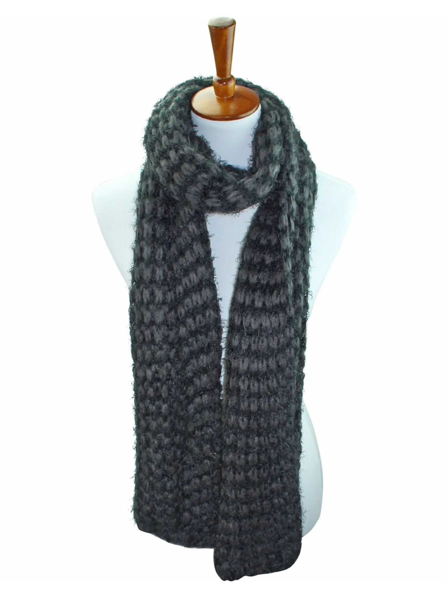 Two-Tone Eyelash Knit Oblong Unisex Soft Scarf