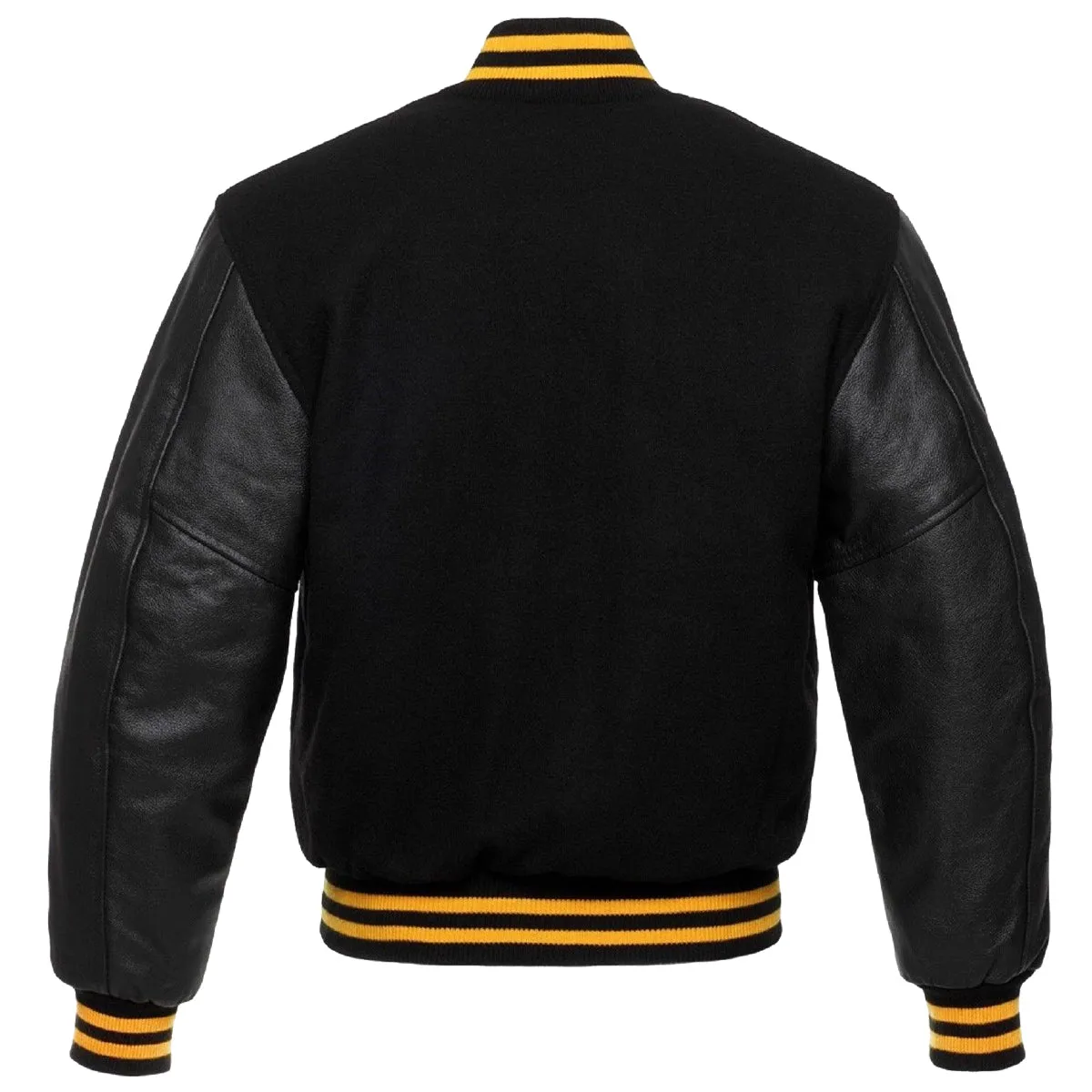 Varsity Black Wool Leather Jacket