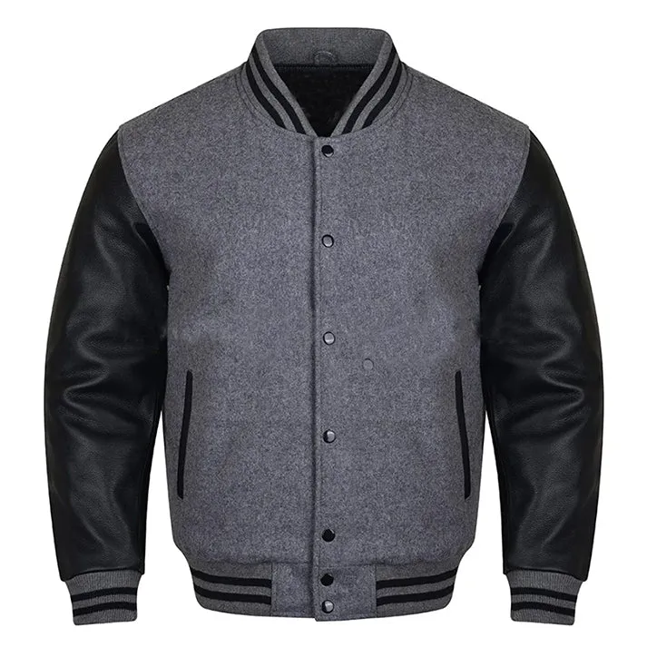 Varsity Jacket - Grey Black